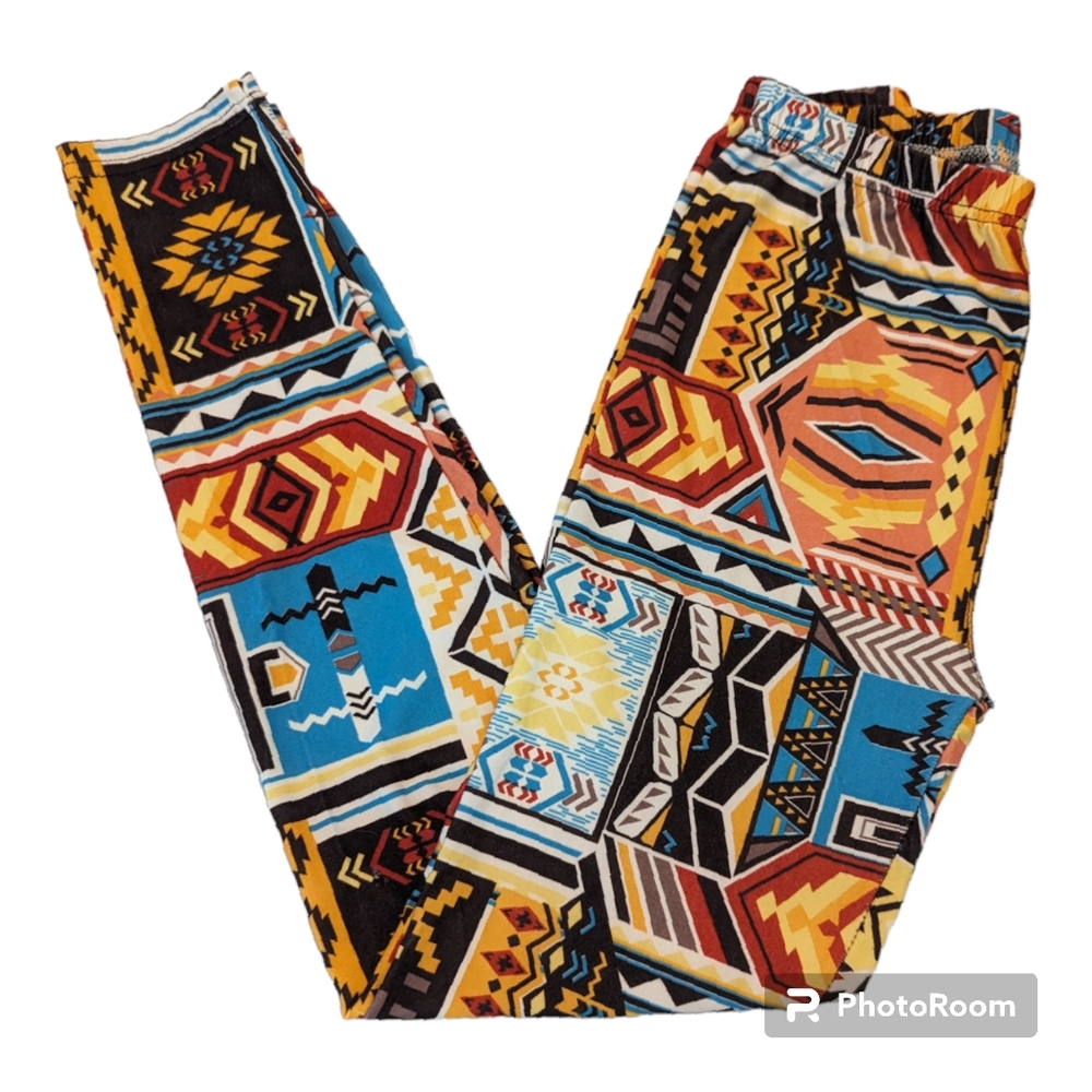 ShoSho Aztec Southwestern Full Length Stretch Leggings Women's One Size